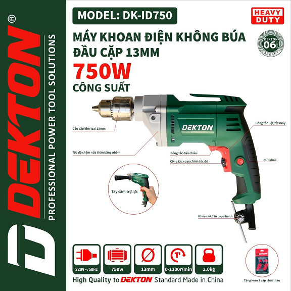 khoan điện dekton id750 khoan dien dekton id750
