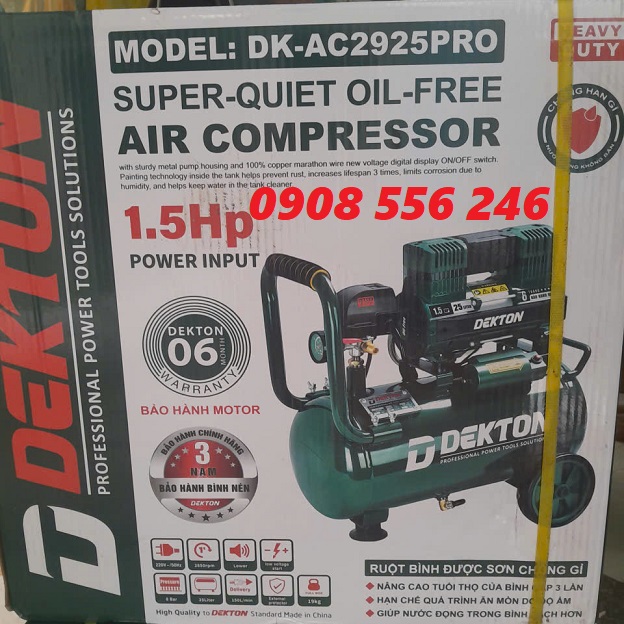 Máy nén khí không dầu Dekton DK-AC 2925 Pro - 1.5 2 may nen khi dekton ac2925pro 1